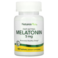 Мелатонин Быстродействующий, 5 мг, Fast Acting Melatonin, Natures Plus, 90 таблеток