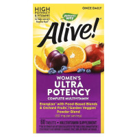 Мультивітаміни Для Жінок, Nature's Way, Alive! Ultra Potency Multi-Vitamin, 60 Таблетки