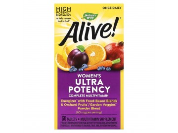 Мультивітаміни Для Жінок, Nature's Way, Alive! Ultra Potency Multi-Vitamin, 60 Таблетки