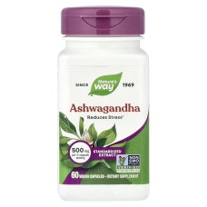 Ашваганда, Ashwagandha, Nature's Way, 60 веганських капсул