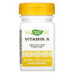 Витамин А, 3000 мкг, Vitamin A, Nature's Way, 100 желатиновых капсул