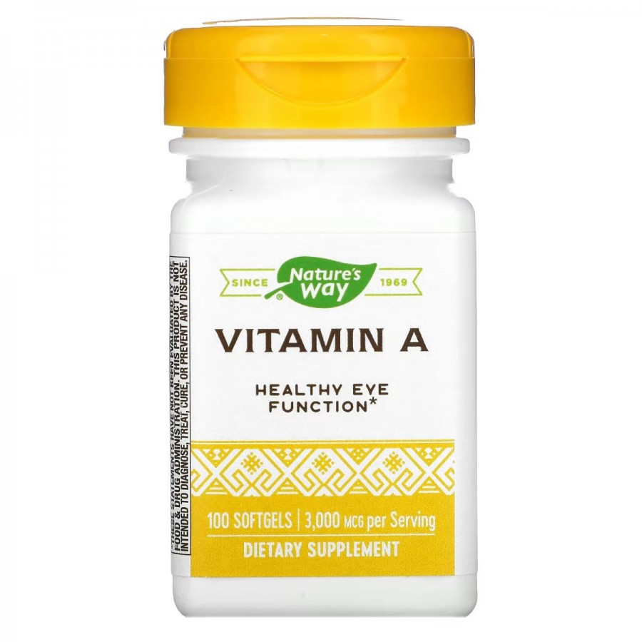 Вітамін А, 3000 мкг, Vitamin A, Nature's Way, 100 желатинових капсул