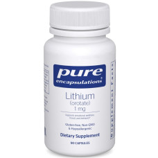 Літій оротат, 1 мг, Lithium Orotate, Pure Encapsulations, 90 капсул