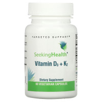 Витамин D3+K2, 5000 МО и 100 мкг, Vitamin D3+K2, Seeking Health, 60 вегетарианских капсул