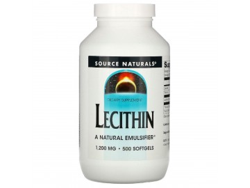 Лецитин, 1200мг, Lecithin, Source Naturals, 500 желатинових капсул