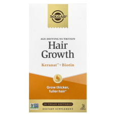 Засіб для росту волосся, Age-Defying Nutrition, Hair Growth, Solgar, 30 веганських капсул