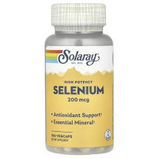 Селен высокоэффективный, 200 мкг, Selenium, High Potency, Solaray, 100 вегетарианских капсул