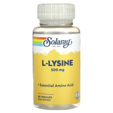 L-Лизин, L-Lysine, Solaray, 500 мг, 60 Капсул