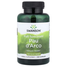 Кора По Д'арко, 500 мг, Full Spectrum Pau d'Arco, Swanson, 100 капсул