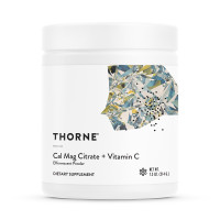 Кальций и Магний с Витамином C, Cal-Mag Citrate + Vitamin C, Эффервесцентный порошок, Thorne Research, 214 гр