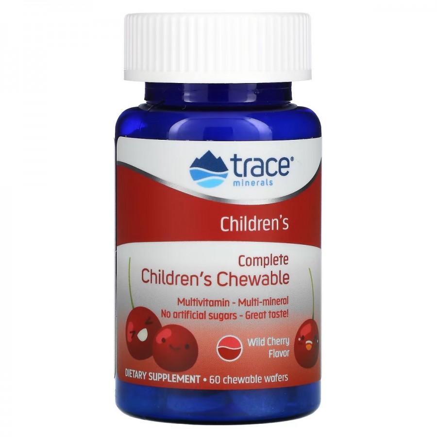 Вітамінно-мінеральний комплекс для дітей, смак вишні, Complete Multi Children's Chewable, Trace Minerals, 60 жувальних таблеток