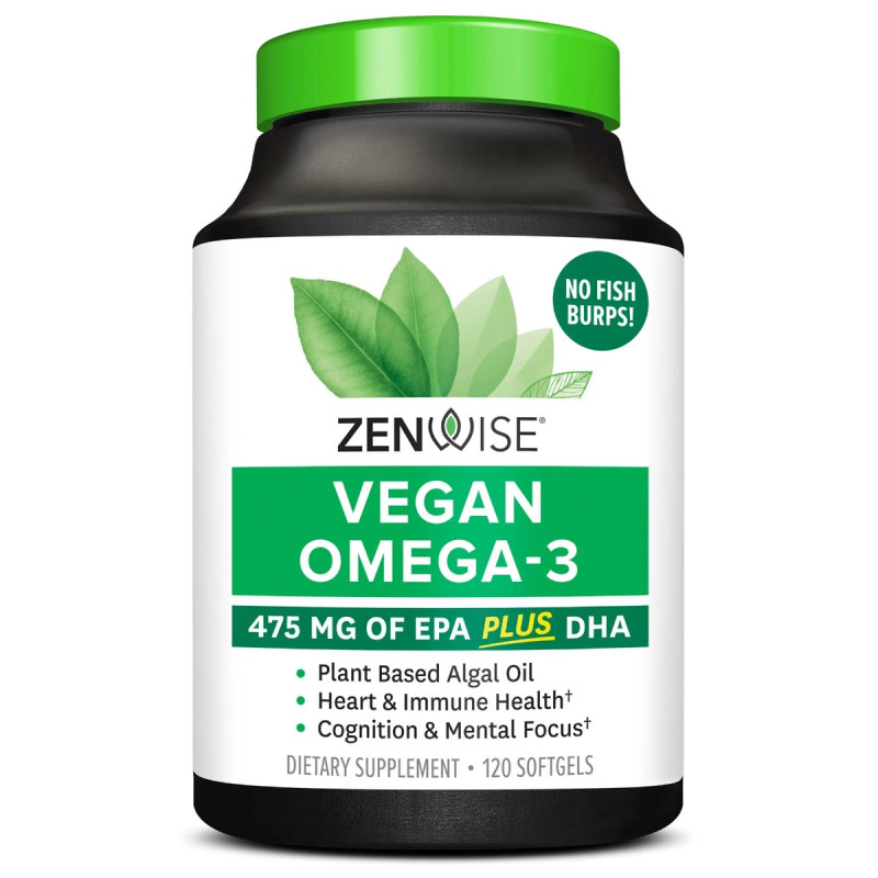 Омега-3 для веганов, Vegan Omega-3, Zenwise, 120 желатиновых капсул