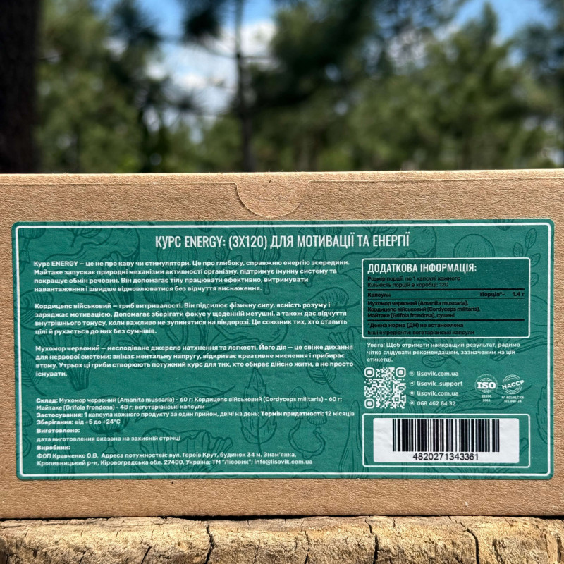 Курс ENERGY: Для мотивации и энергии (2 месяца), "Лесовик", 360 капсул