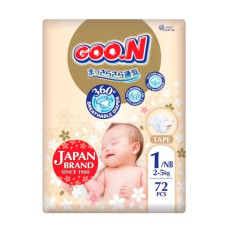 Подгузники Goo.N Premium Soft для младенцев (размер 1(NB), до 5 кг, 72 шт)