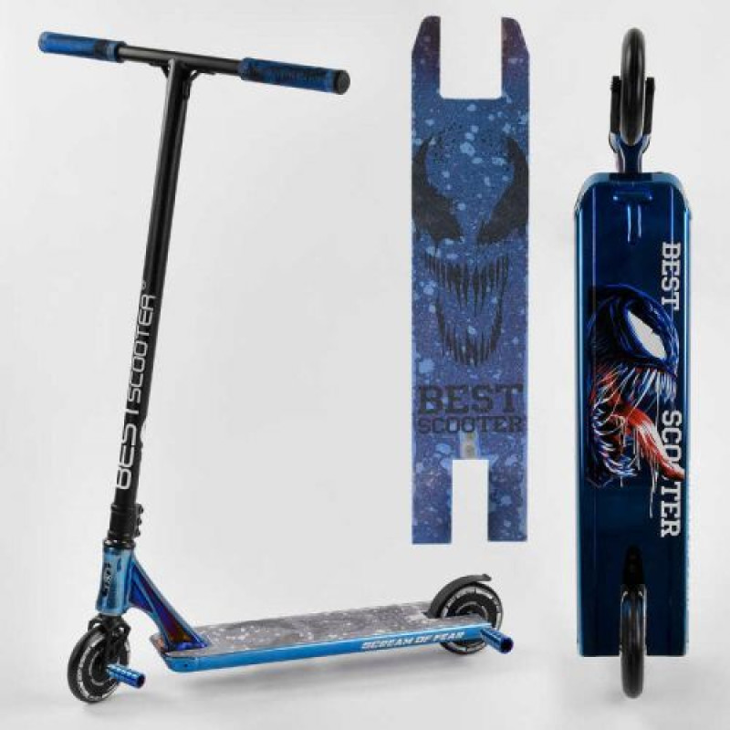 Самокат трюковый "Best Scooter SIMBIOTE" (HIC-система, ПЕГИ, алюминиевый диск и дека, колёса 120мм PU, ширина руля - 57 см)