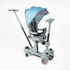 Самокат 5в1 Skyper(4) колеса PU125х40мм со светом, с капюшоном, поворотное сиденье, с ДОП. КОЛЕСАМИ, защитный бампер, в коробке