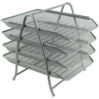 Лоток горизонтальный 4-в-1, метал, серебр