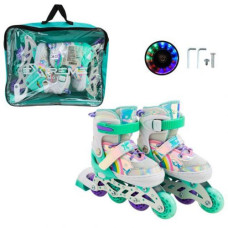 Роликовые коньки размер M (34-37) колеса PU 1 свет (МЯТНЫЕ)