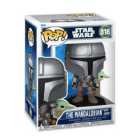 Ігрова фігурка Funko POP! серії Мандалорець - Мандалорець з Ґроґу на спині