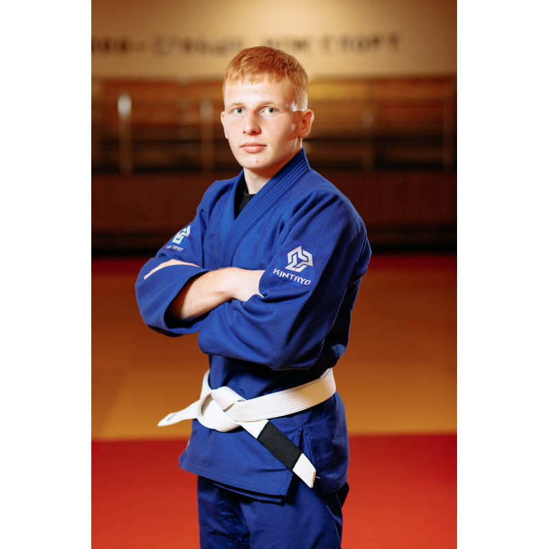 Кімоно для джиу - джитсу синє, TM "Kintayo", 160 зріст, щільність 450 гр/м.кв.