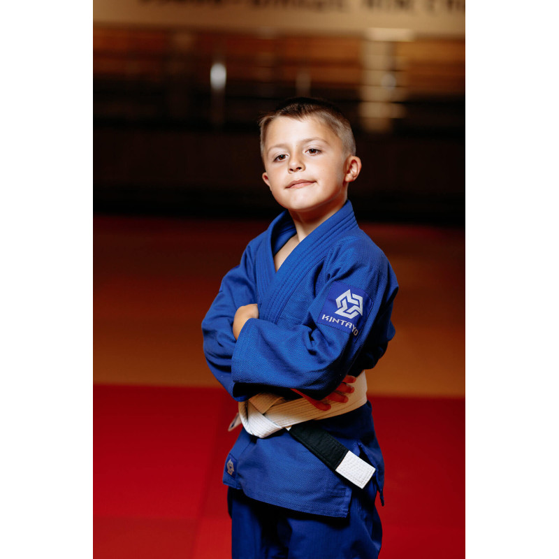 Кімоно для джиу - джитсу синє, TM "Kintayo", 130 зріст, щільність 350 гр/м.кв.