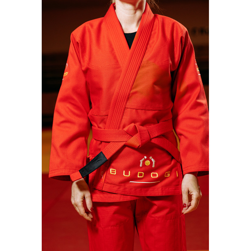 Червоне кімоно для дівчат/жінок, грепплінг, TM BUDOGI, зріст 160 см, щільність 450 гр/м.кв.