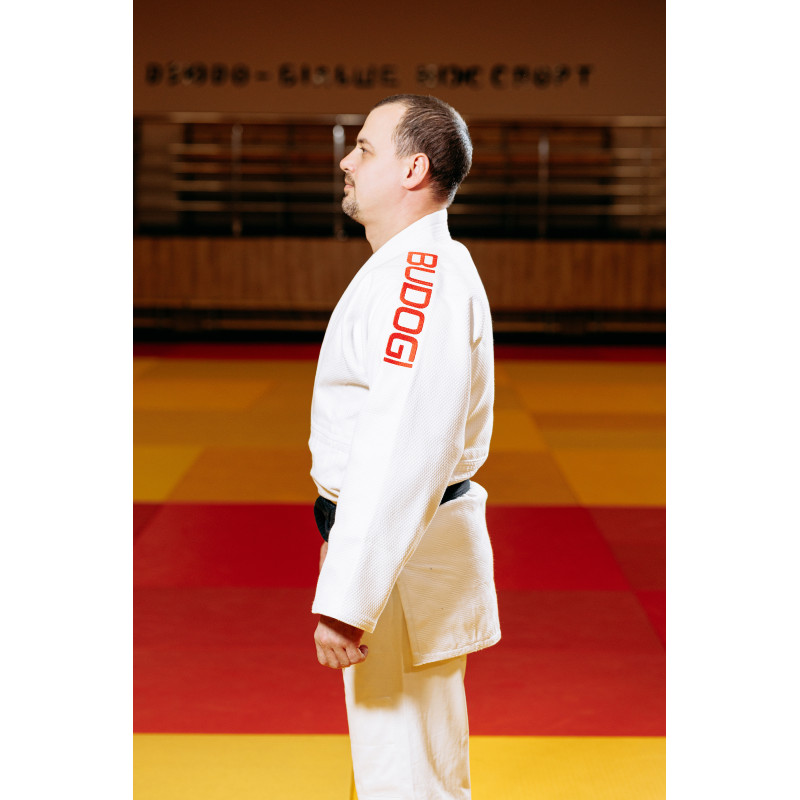 Белое кимоно для парней/мужчин, дзюдо, TM BUDOGI серия PRO, рост 160 см, плотность 650 гр/м.кв.