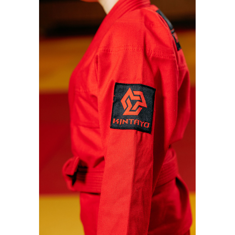Кімоно для грепплінгу червоне, TM "Kintayo", 150 зріст, щільність 350 гр/м.кв.