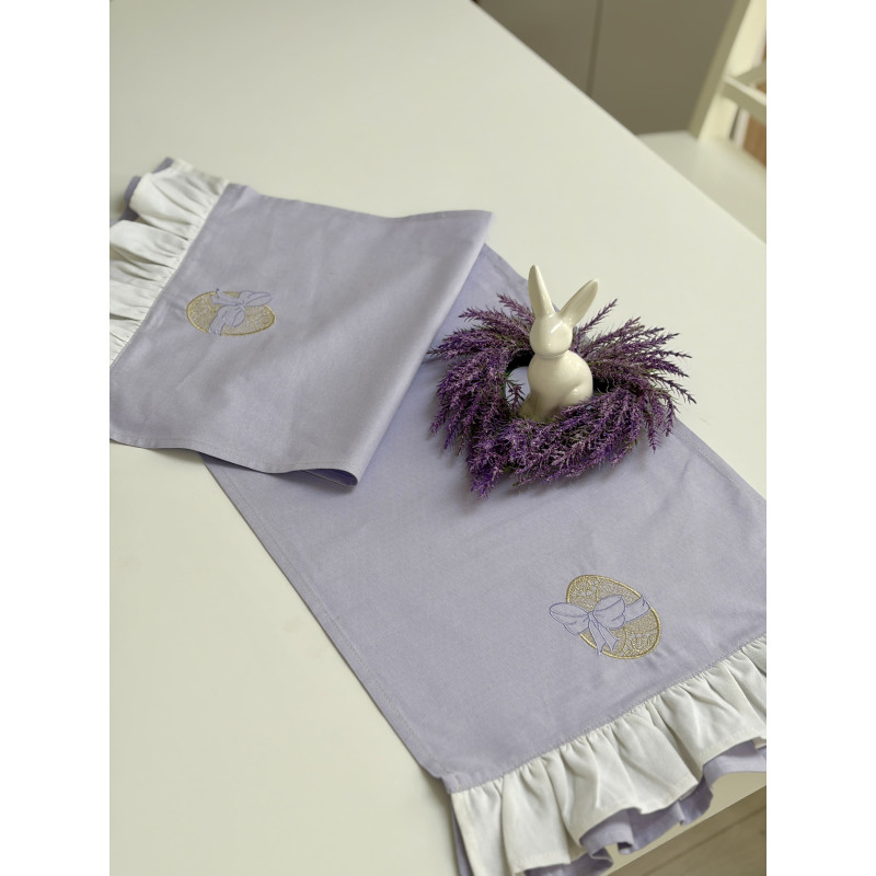 Доріжка бузкова з білою рюшею PURPLE EASTER C08-40