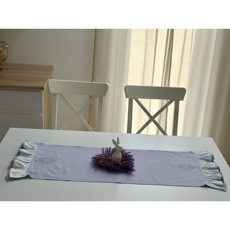 Доріжка бузкова з білою рюшею PURPLE EASTER C08-40