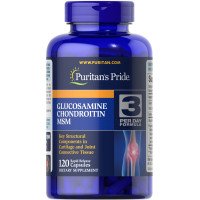 Глюкозамин хондроитин и МСМ, Glucosamine, Chondroitin MSM, Puritan's Pride, двойная сила, 120 капсул