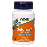 Селен, Selenium, Now Foods, без дрожжей, 100 мкг, 100 таблеток