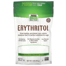Эритритол (сахарозаменитель), Erythritol, Now Foods, Real Food, 454 гр