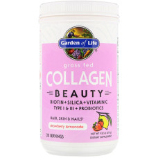 Пептиди колагену, Grass Fed Collagen Beauty, Garden of Life, полуничний лимонад, порошок, 270 г