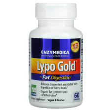 Ферменти для переварювання жирів, Lypo Gold, Enzymedica, 60 капсул