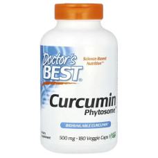 Куркумин, Curcumin Phytosome, Doctor's Best, 1000 мг, 180 веганских капсул (500 мг в капсуле)