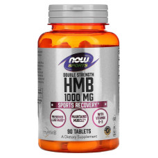 Гидроксиметилбутират ГМБ, HMB, Now Foods, двойная сила, 1000 мг, 90 таблеток