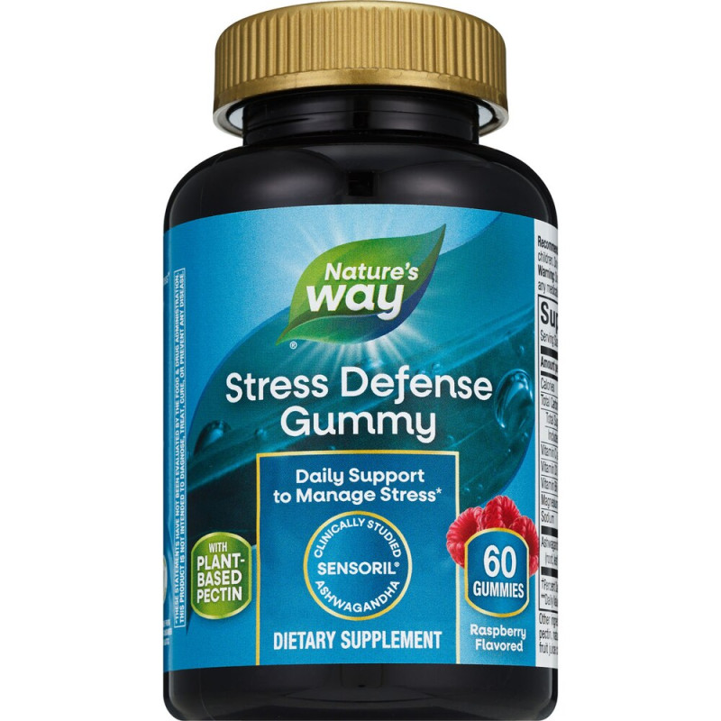 Підтримка при стресі, Stress Defense Gummies, Nature's Way, малина, 60 жувальних цукерок