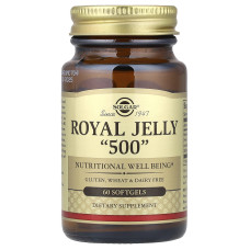 Маточне молочко, Royal Jelly, Solgar, "500", 60 гелевих капсул