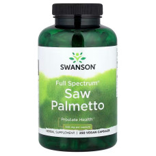 Со пальметто, Saw Palmetto, Swanson, 540 мг, 250 веганських капсул