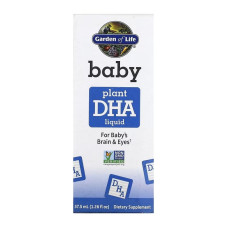 Растительная ДГК для детей, Baby Plant DHA, Garden of Life, жидкая, 37.5 мл