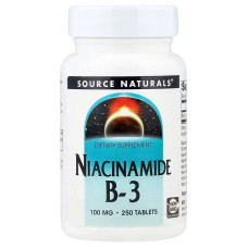 Ніацинамід (В3), Niacinamide B-3, Source Naturals, 100 мг, 250 таблеток