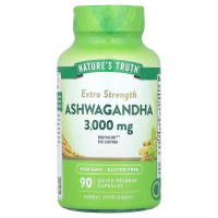 Ашваганда, усиленная, Extra Strength Ashwagandha, Nature's Truth, 3000 мг, 90 капсул быстрого высвобождения (1500 мг на капсулу)
