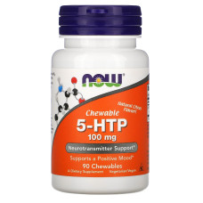 5-HTP (5-гидрокситриптофан), 5-HTP, Now Foods, цитрусовый вкус, 100 мг, 90 жевательных таблеток