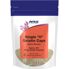 Пустые капсулы "0", Single "0" Gelatin Caps, Now Foods, 250 пустых желатиновых капсул (24 г)