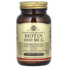 Биотин, Biotin, Solgar, 1000 мкг, 250 растительных капсул