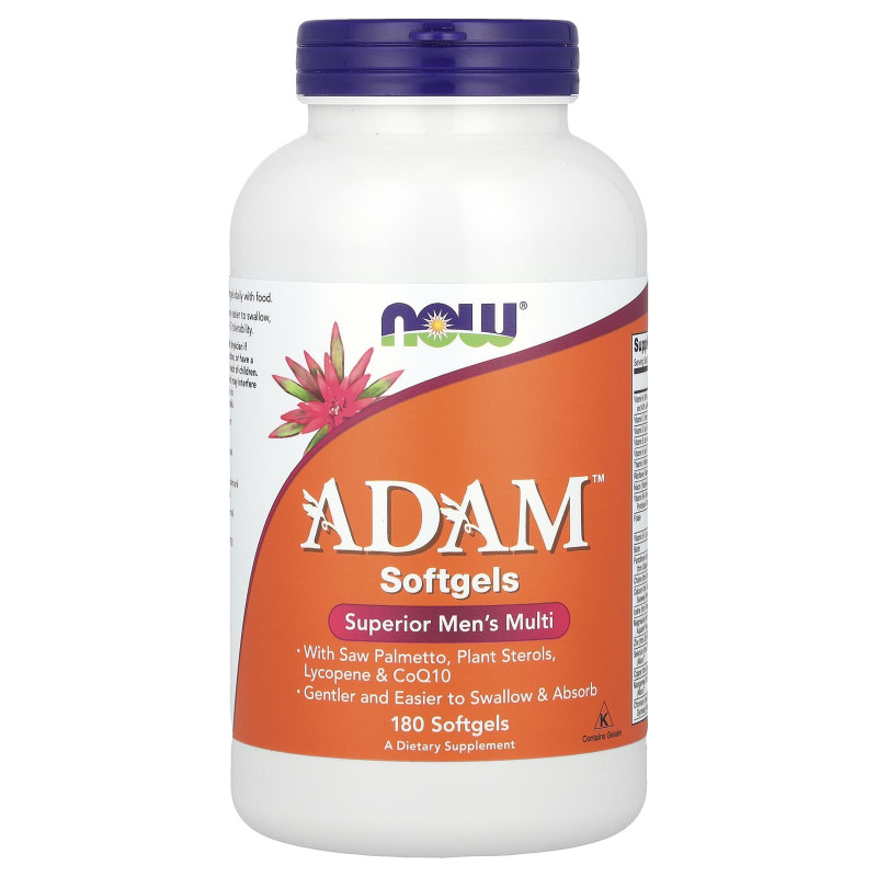 Вітамінний комплекс Адам, ADAM Men's Multi, Now Foods, для чоловіків, 180 гелевих капсул