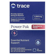 Електроліти, Electrolyte Stamina Power Pak, Trace, малина, 30 пакетів по 6.1 г