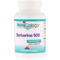 Берберин, Berberine 500, Nutricology, 90 вегетарианских капсул