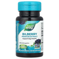 Черника, Bilberry, Nature's Way, премиум экстракт, 60 веганских капсул